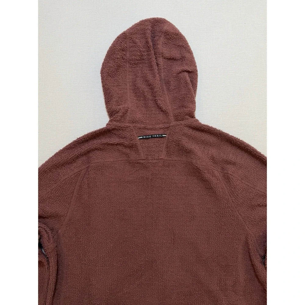 Nike Trail Men Small Fleece Running Jacket Red Sepia Summit White HV2664-218